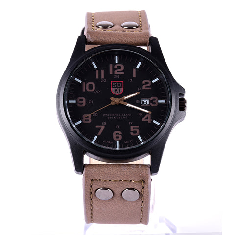 Military Men Watch Leather